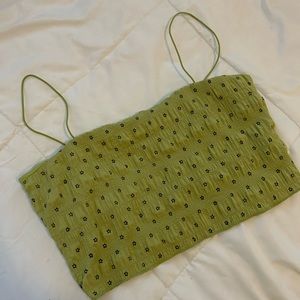 Green ruffle summer top